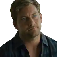a man with a beard wearing a blue plaid shirt