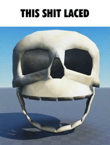 a picture of a skull with the words this shit laced below it