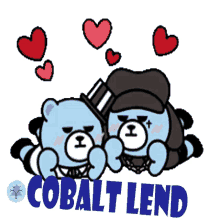 cobaltlend cute bear love love hearts