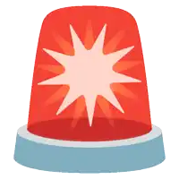 a red ambulance light with a white star in the middle