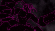 a drawing of a monster with a purple light behind him