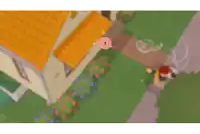 a cartoon drawing of a house with a yellow sign that says yip yip wait