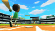 a baseball game is being played in a stadium that has a sign that says ' sounds like a house ' on it