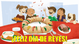 Familia Mexicana Celebrando El Día De Reyes GIF - Feliz Dia De Reyes Familia Rosca GIFs