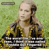 a woman is talking about the worst film she has ever seen .