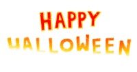 a white background with the words happy halloween in orange letters