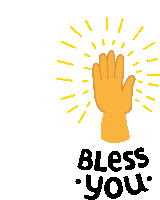 Hand With Caption 'Bless You' In English Sticker - Good Morning Bless You Google Stickers
