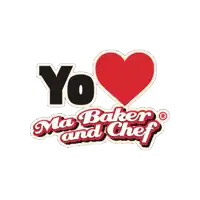 a yo ma baker and chef logo with a heart
