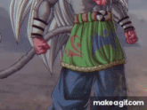 a close up of a cartoon character 's torso with the words make a gif.com at the bottom