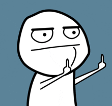 a drawing of a face with a middle finger