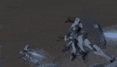 a giant monster is standing in front of a fireball .