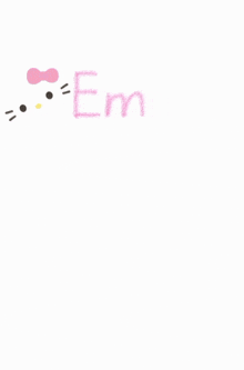 a hello kitty drawing with the words " em iu anh nhu lam doo " written on it