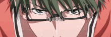 a close up of a person 's face with glasses and the word prosper written above it .