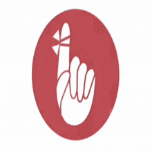 a red circle with a hand with a broken finger in it
