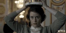 trying it on claire foy queen elizabeth ii the crown trying on