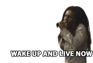 Wake Up And Live Now Bob Marley Sticker - Wake Up And Live Now Bob Marley Live In The Present Stickers