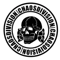 a black and white logo for chaos division