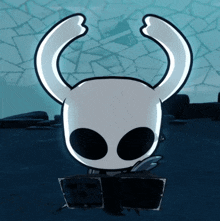 a cartoon character with horns and a black eye