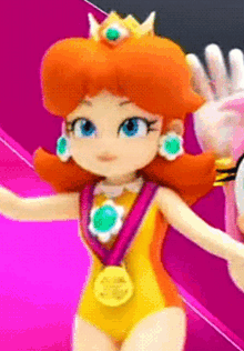 princess daisy wave kiss olympic games mario and sonic at the olympic games