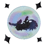 a drawing of a person in a bubble with a trumpet in their hand
