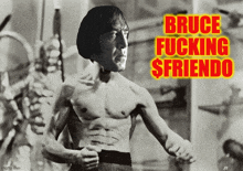 a poster of bruce lee with the caption bruce fucking $friendo