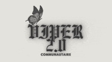 a logo for hyper 2.0 communataire has a butterfly on it