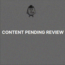 a picture of a hedgehog with the words content pending review underneath it