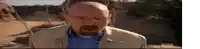 a bald man with a beard and glasses is standing in a field .