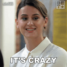 a woman says it 's crazy in front of a sistas logo