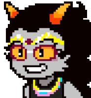 a pixel art drawing of a troll wearing sunglasses