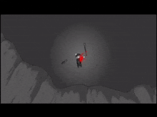 a cartoon character laying on the ground with blood coming out of his head