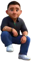 a cartoon character with a tattoo on his arm that says a.c.
