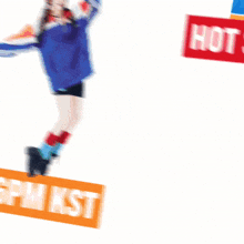 a blurred image of a person with a sign that says kst