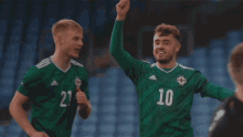 pointing alfie mccalmont northern ireland jumping for joy celebrate