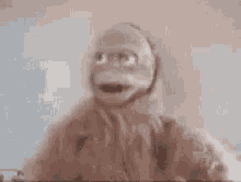 a close up of a cartoon character 's face with a beard .