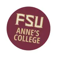 a maroon circle with the words fsu anne 's college
