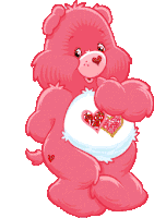 Carebear Love Bear Sticker - Carebear Love Bear Hearts Stickers