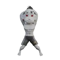 a cartoon character wearing a pair of zhou shorts