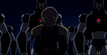 a cartoon character with a bald head and a yellow collar