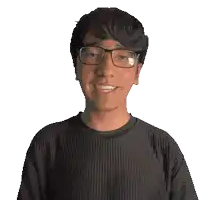 a man wearing glasses and a kayson shirt