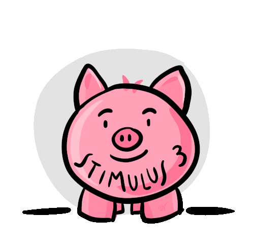 Piggy Bank Stimulus Sticker - Piggy Bank Stimulus Biden Stimulus Stickers