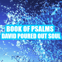 a poster that says book of psalms david poured out soul with bubbles in the background