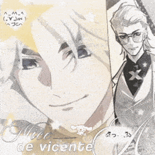 a drawing of a man with the name mice de vicente