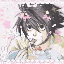 a drawing of a boy with a fork in his mouth and the words best boy on the bottom right