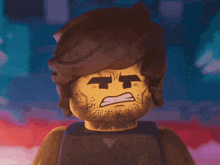 a close up of a lego character with a beard