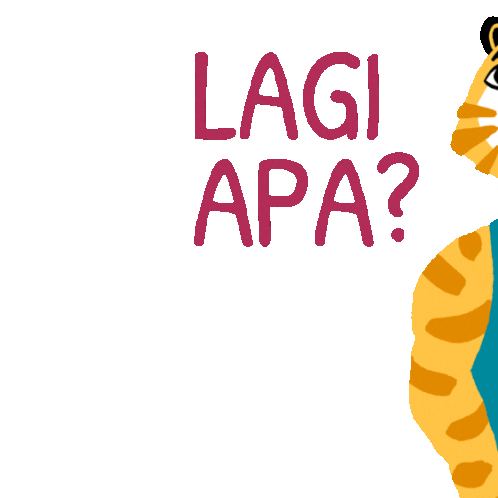 Cheerful Tiger Asks Lagi Apa In Indonesian Sticker - Get Kuat Lagi Apa Raised Eyebrow Stickers