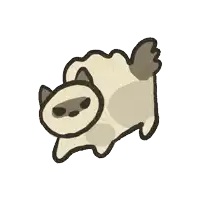 a cartoon drawing of a cat with brown spots on it 's body .