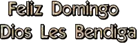 feliz domingo dios les bendiga is written in brown letters on a white background