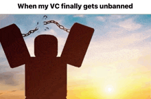 a silhouette of a roblox character with chains around his neck