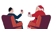 cheers lets drinks santa santa claus jingle bells